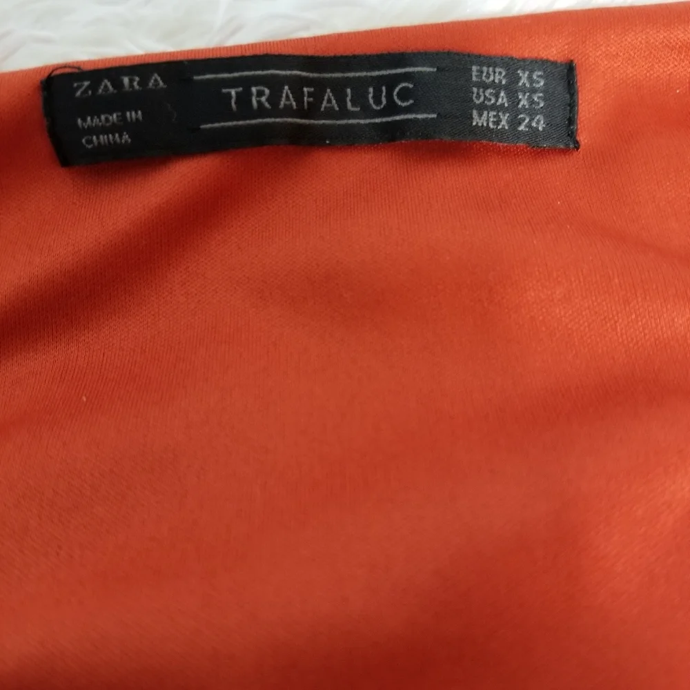 Zara Tragaluc Gorgeous Burnt Orange Dress, Size Xs.  A125 - Picture 3 of 4